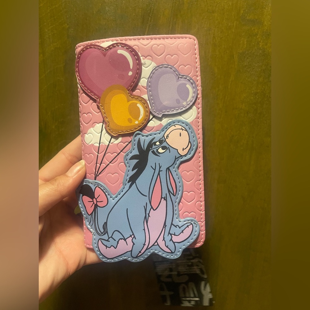 Pink Eeyore Wallet with Heart Balloons